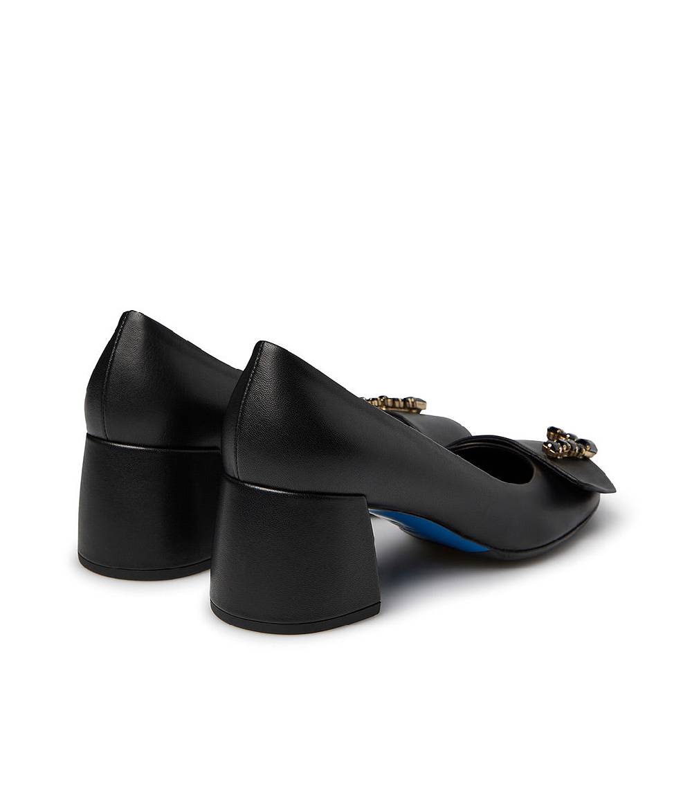Loriblu Décolleté nappa nero con Logo Signature cristalli Spedizione Gratuita