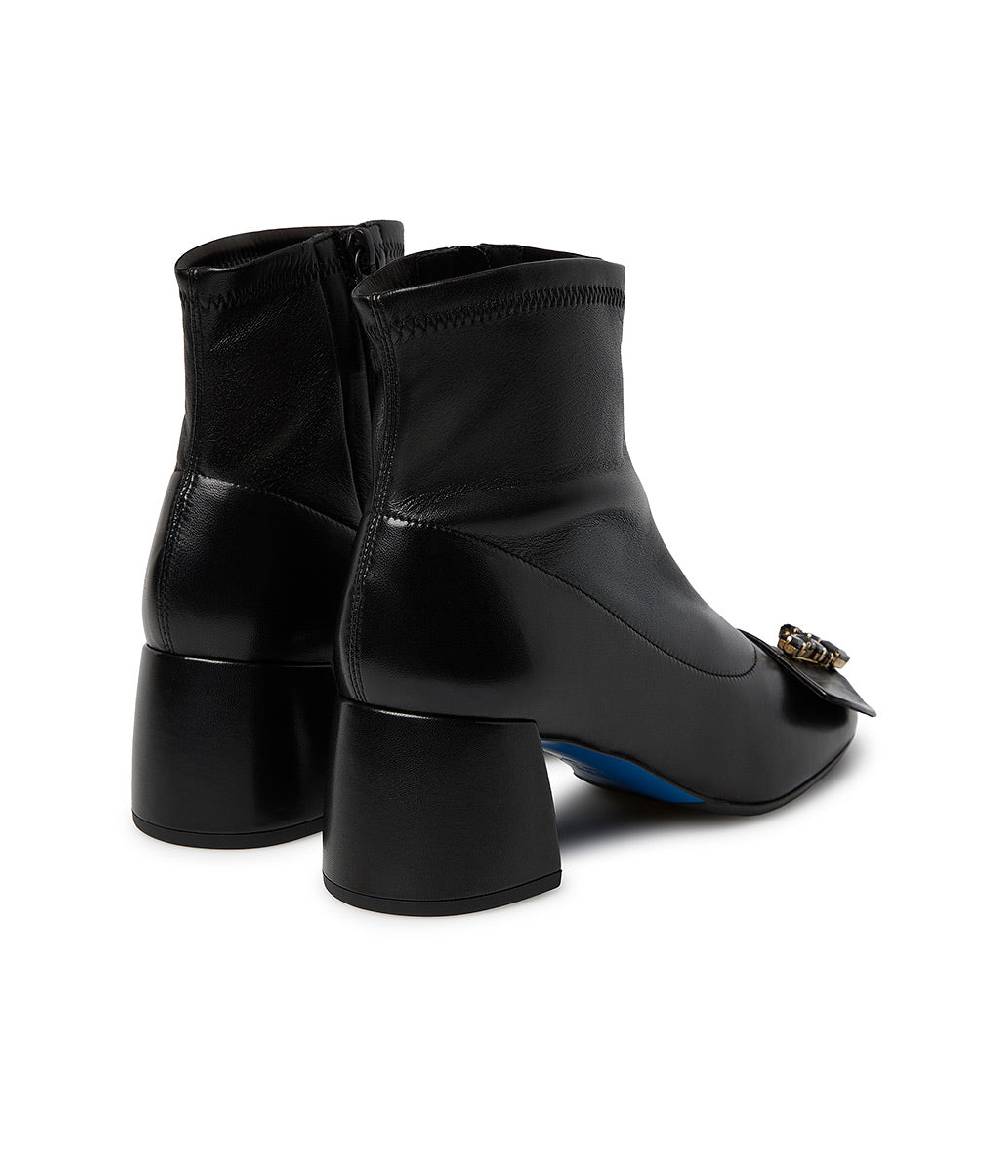 Loriblu Stivaletto in nappa nero con Logo Signature cristalli Promozione Limitata