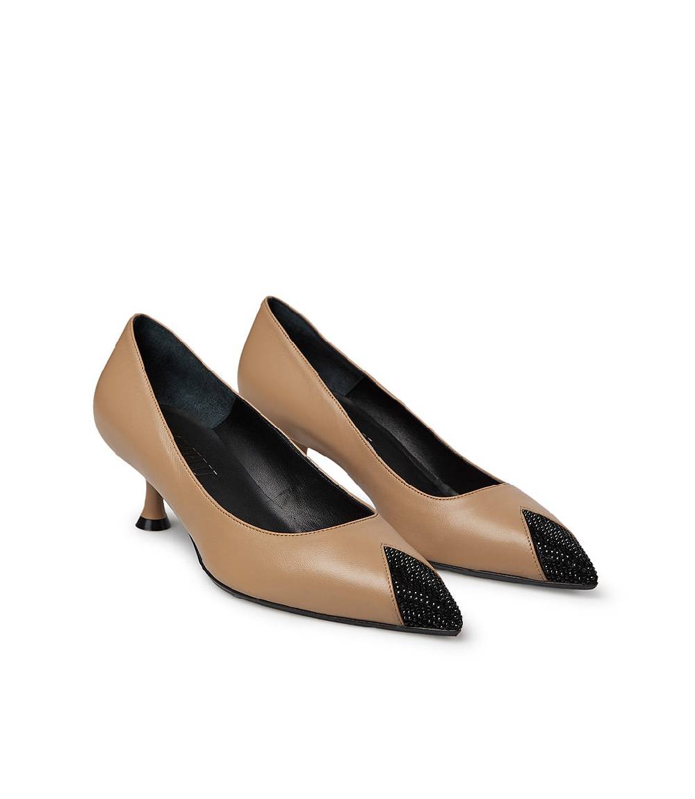 Loriblu Décolleté nappa crusca con cristalli Shopping Online