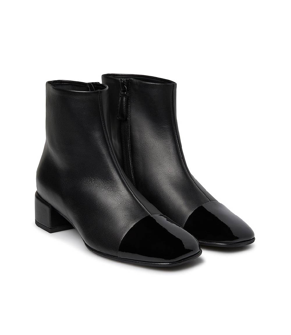 Loriblu Stivaletto nappa nero con dettagli in vernice Vendita calda