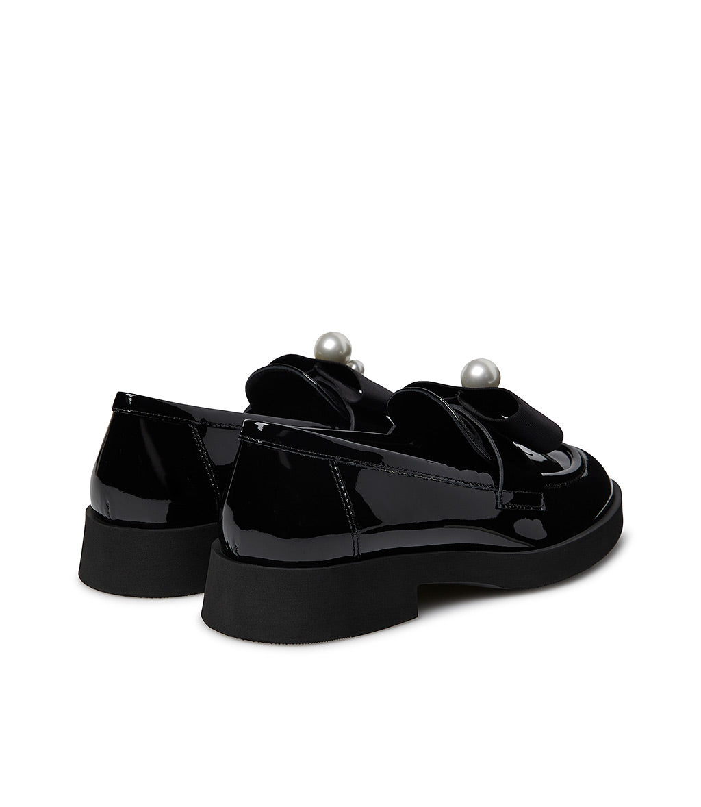 Loriblu Mocassino in vernice nera con gros-grain e perle Online