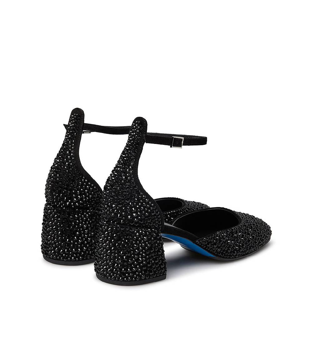 Loriblu Décolleté Mary Jane in camoscio nero con cristalli all-over Saldi