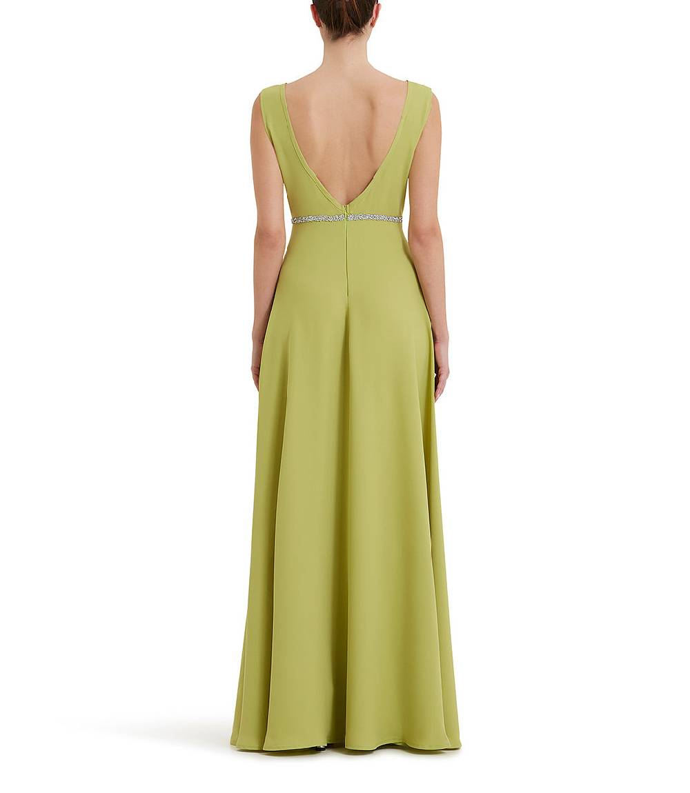 Loriblu Abito verde acido lungo con cristalli Italia