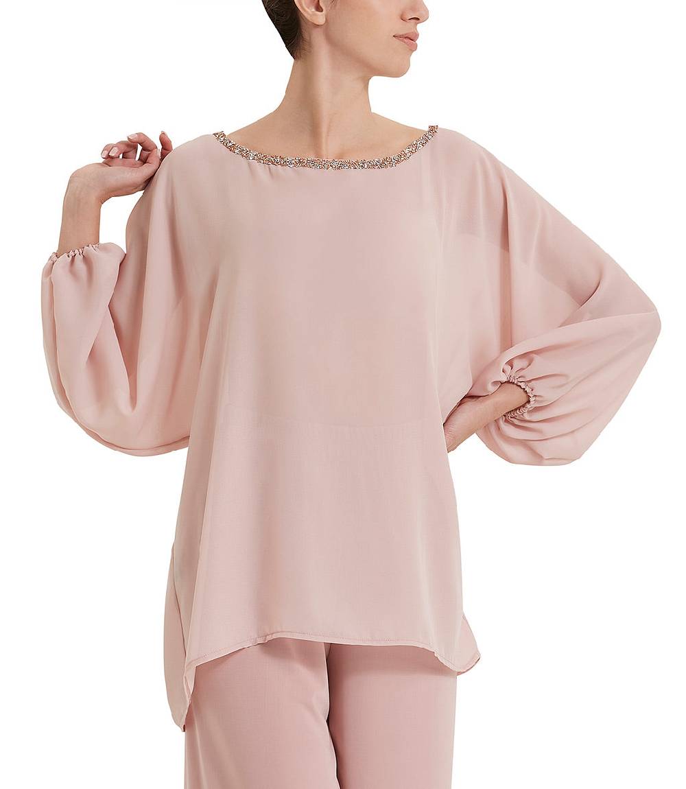 Loriblu Blusa georgette rosa cipria Pezzi Unici