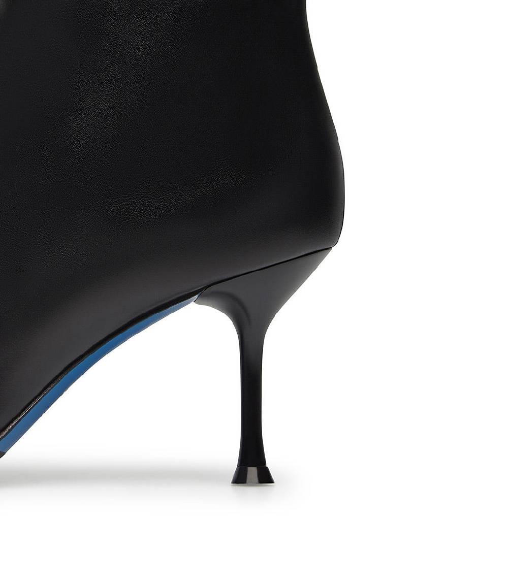 Loriblu Stivaletti in pelle nera con placca-logo Black Friday Prezzi