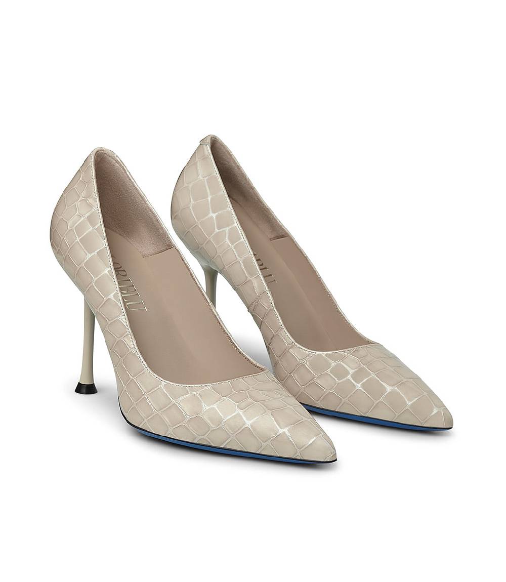 Loriblu Decollete in pelle testurizzata beige Outlet