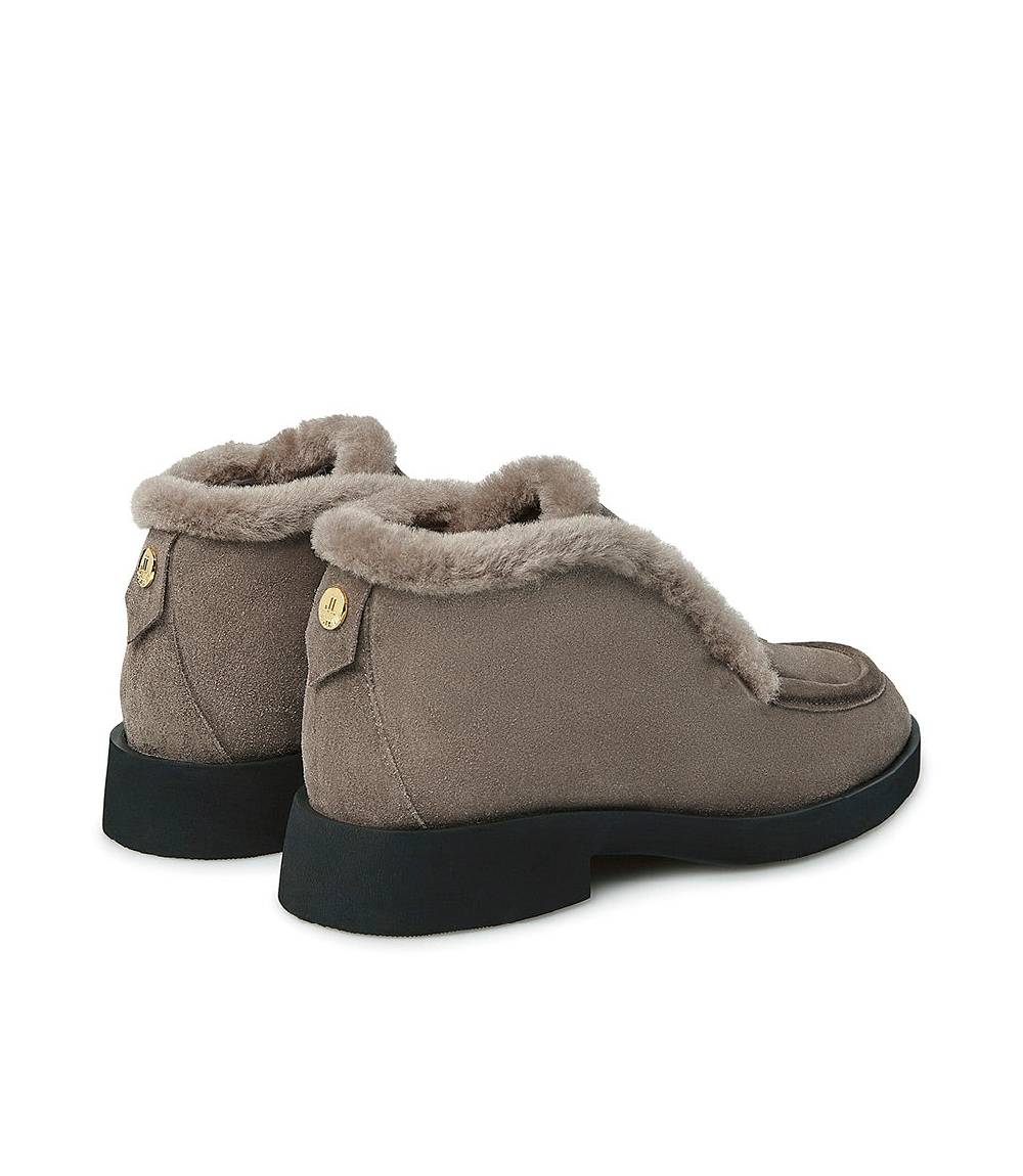 Loriblu Mocassini in camoscio e pelliccia fango Offerte