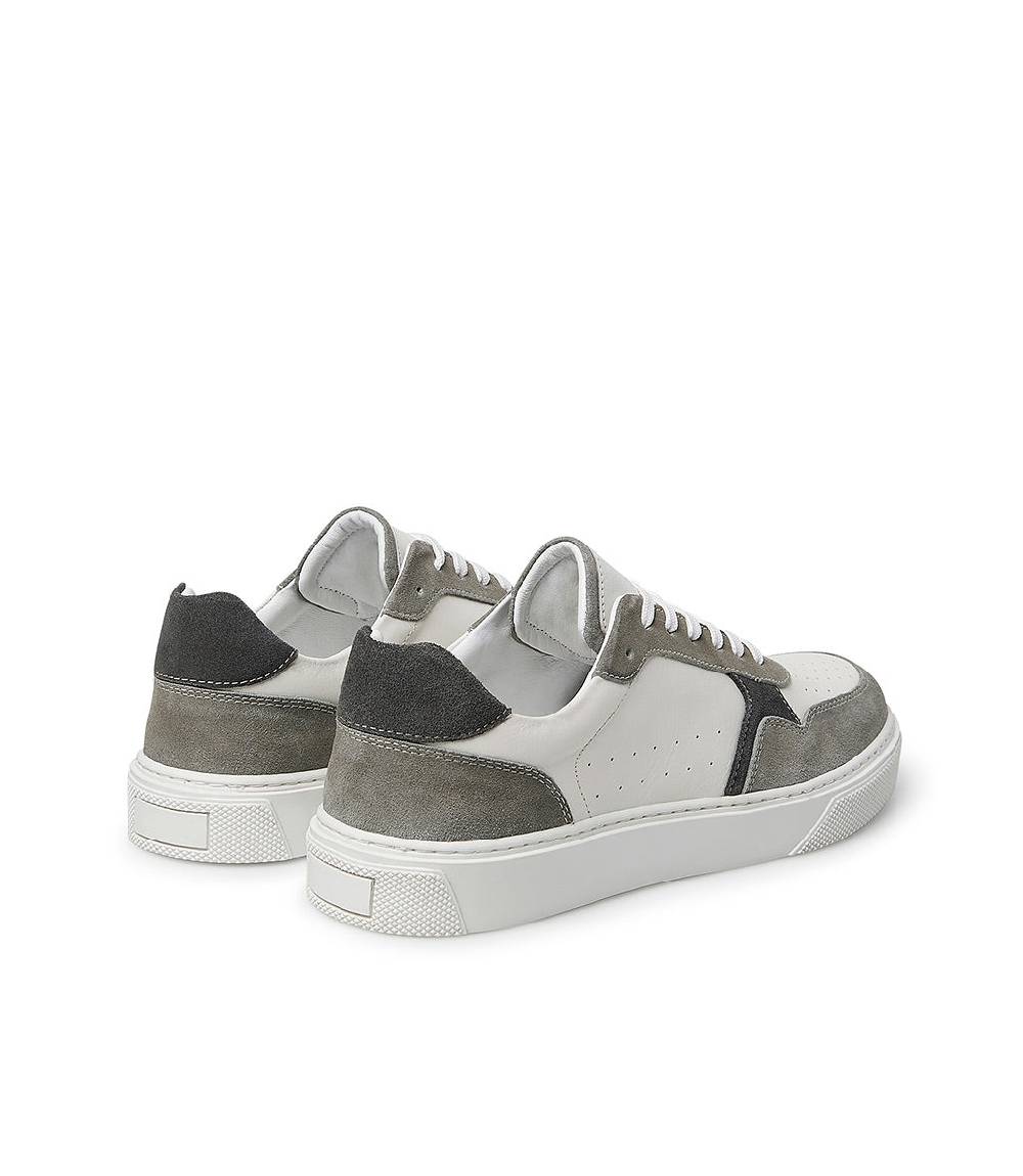 Loriblu Sneaker in pelle bianca e camoscio tortora Pezzi Unici