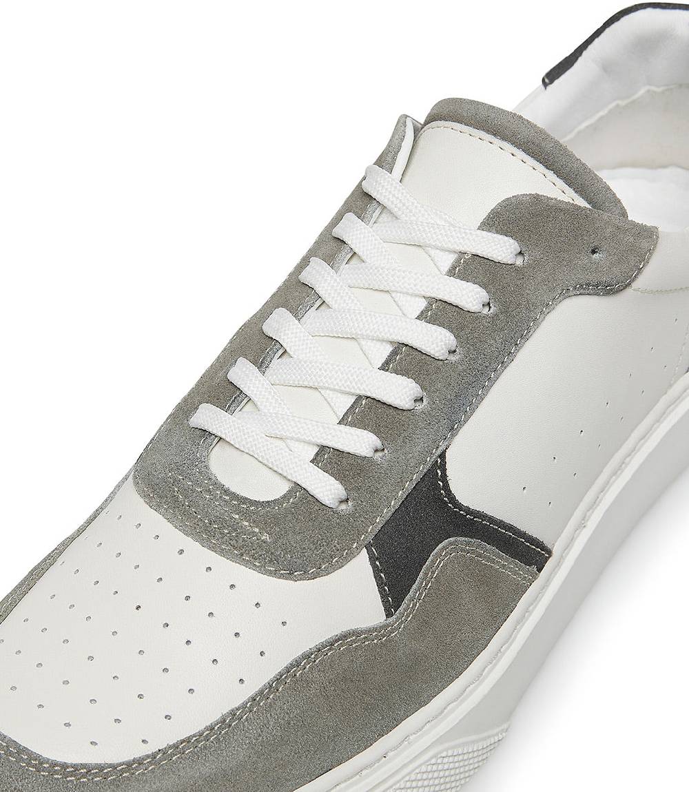 Loriblu Sneaker in pelle bianca e camoscio tortora Pezzi Unici