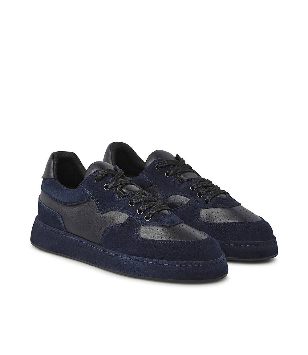 Loriblu Sneakers in nappa e camoscio blu scuro Shopping Online