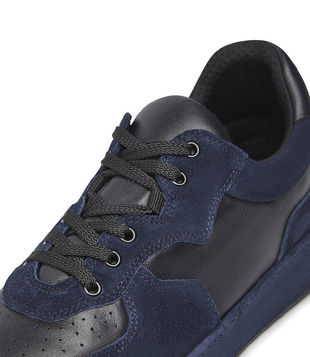 Loriblu Sneakers in nappa e camoscio blu scuro Shopping Online