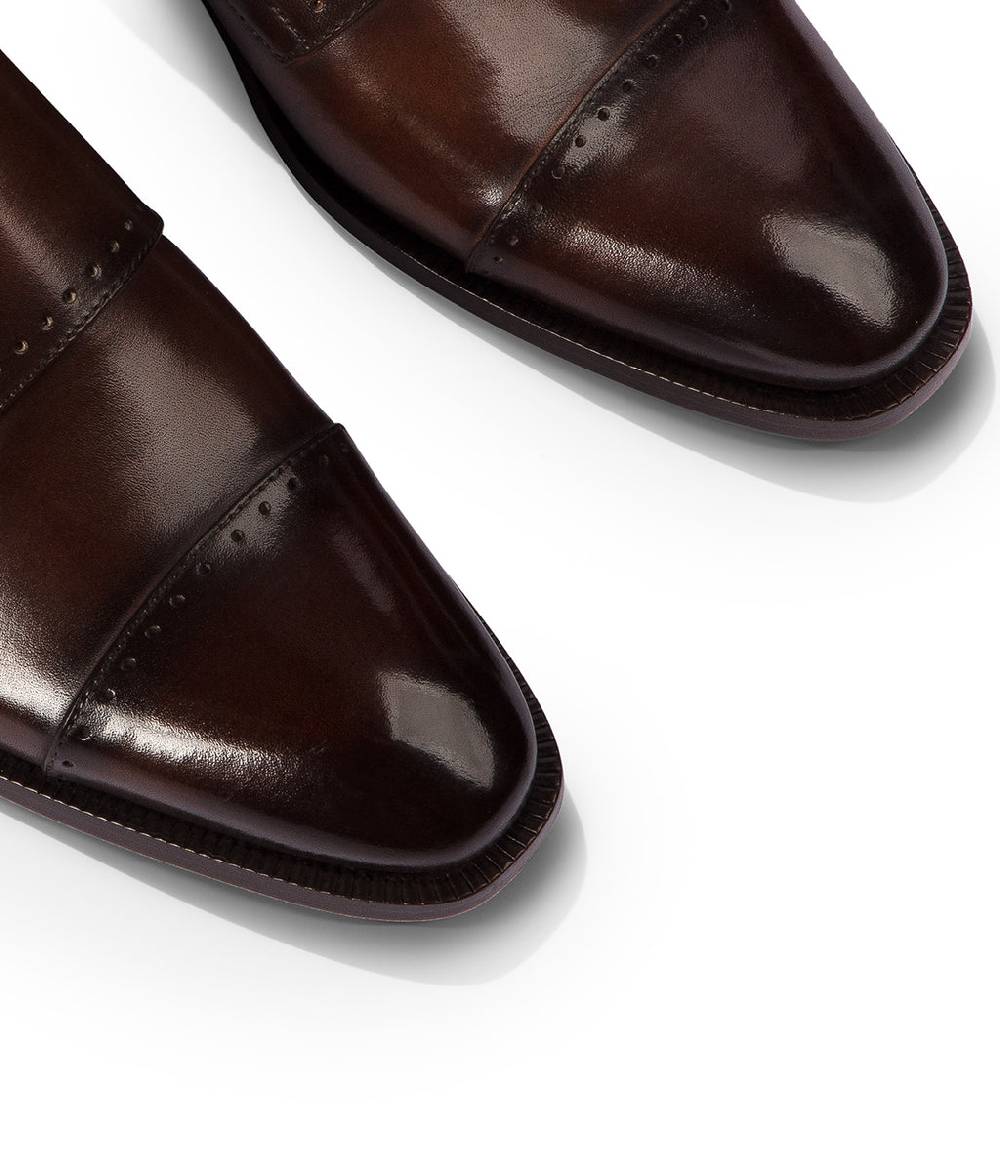 Loriblu Monk strap in pelle marrone brogue Offerta speciale