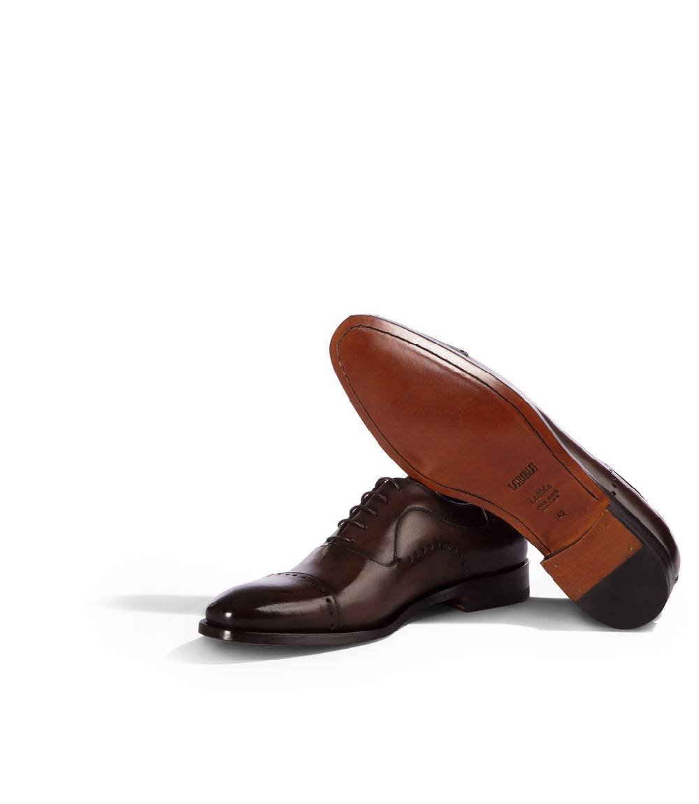 Loriblu Oxford in pelle marrone brogue Flash Sale