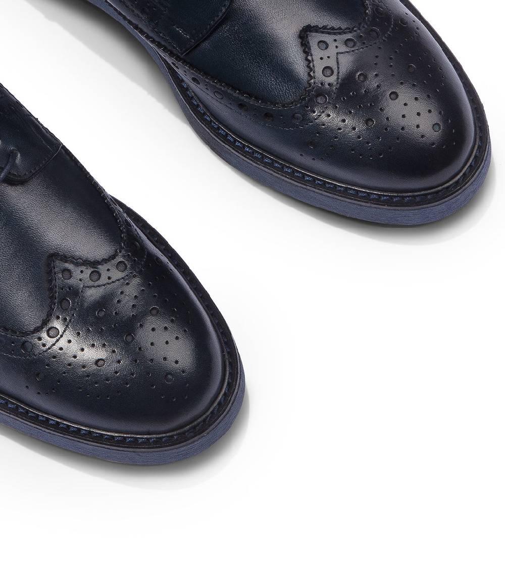 Loriblu Derby in pelle brogue blu Fornitura limitata