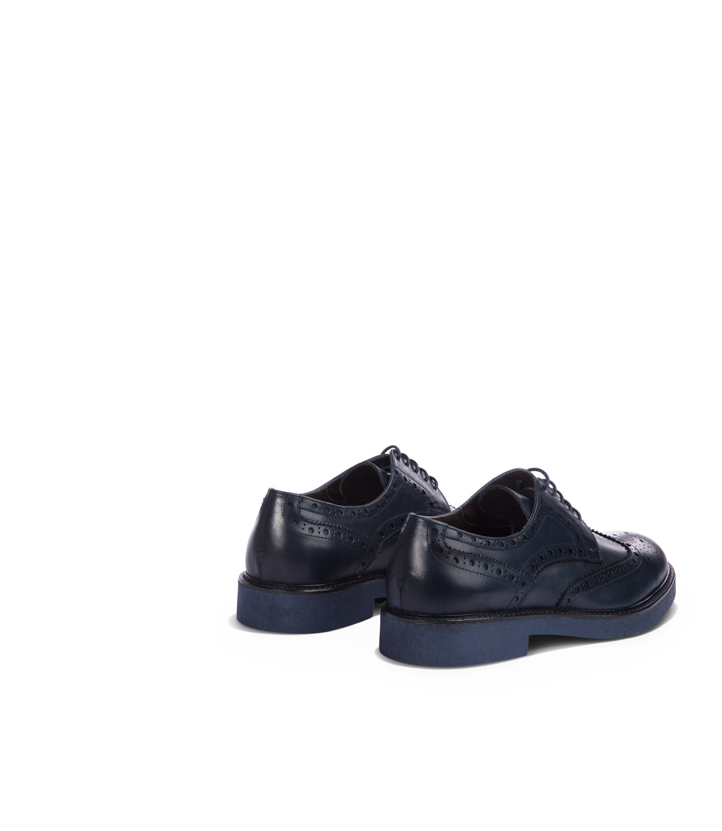 Loriblu Derby in pelle brogue blu Fornitura limitata