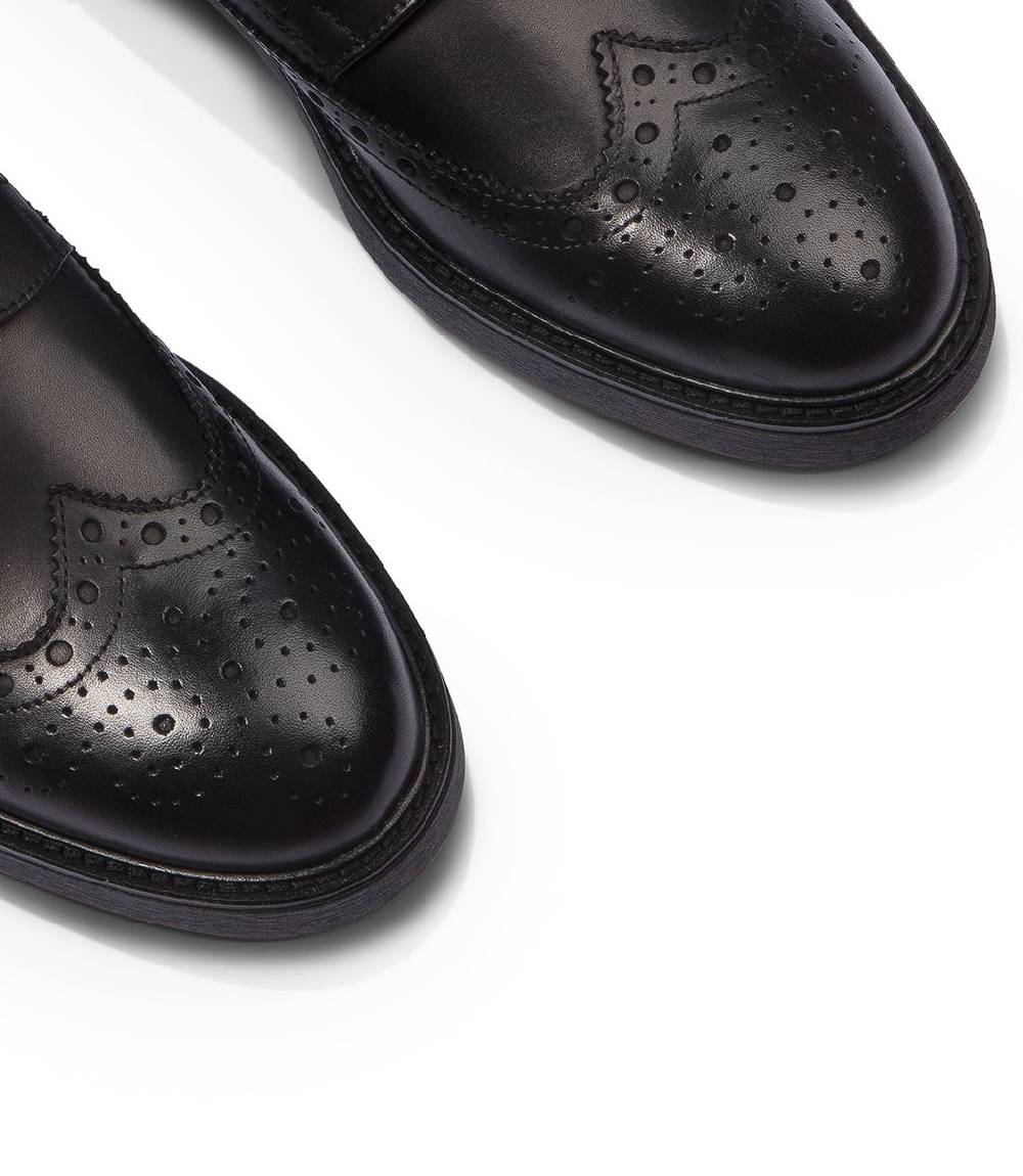 Loriblu Derby in pelle brogue nero Shopping online