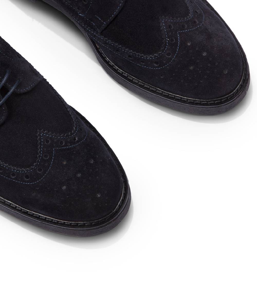 Loriblu Derby in camoscio brogue blu Offerta esclusiva