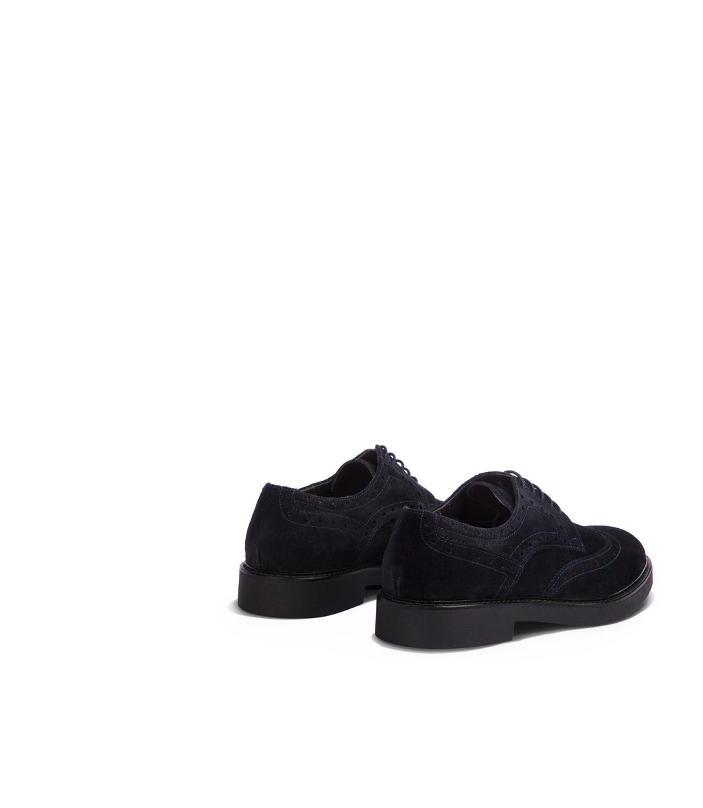 Loriblu Derby in camoscio brogue blu Offerta esclusiva