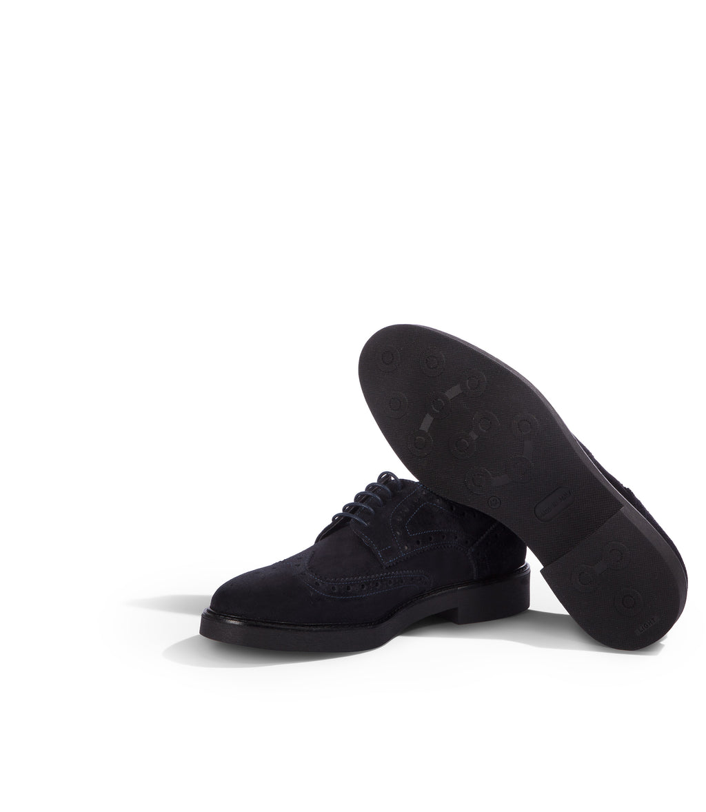 Loriblu Derby in camoscio brogue blu Offerta esclusiva