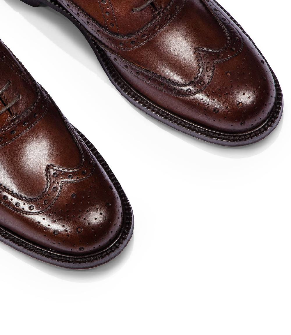 Loriblu Stringate oxford in pelle brogue marrone Offerta migliore