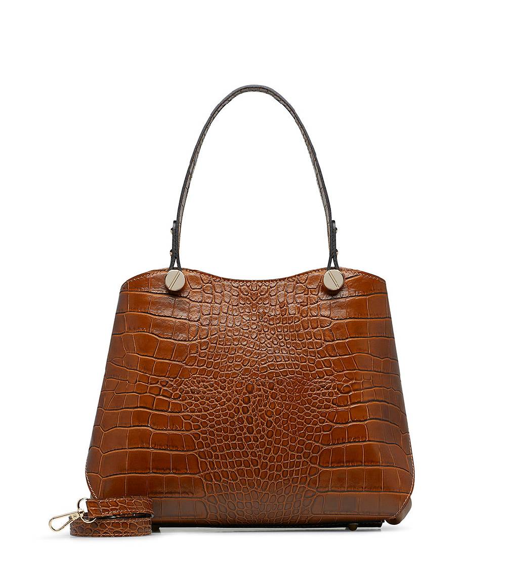 Loriblu Borsa tote cuoio in pelle stampa cocco Latest fashion