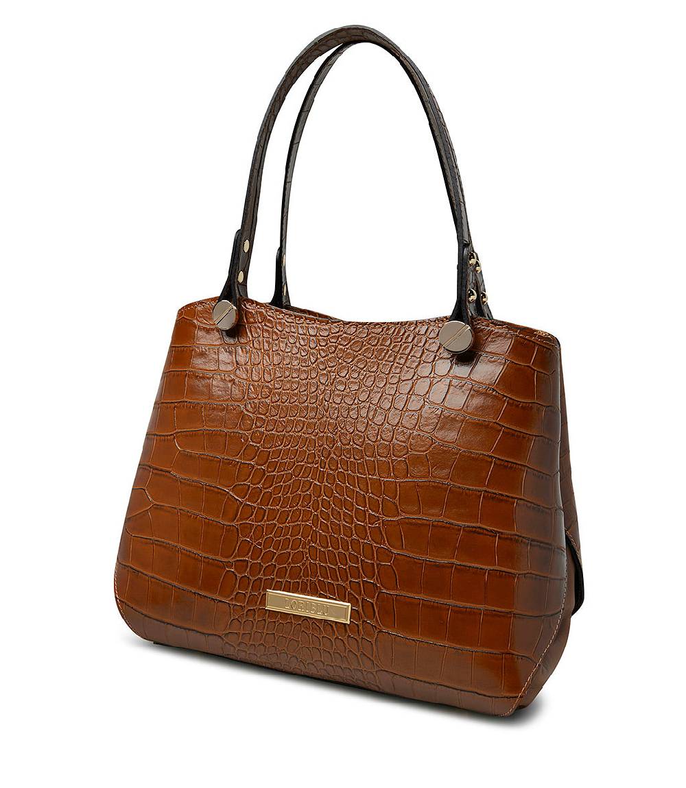 Loriblu Borsa tote cuoio in pelle stampa cocco Latest fashion