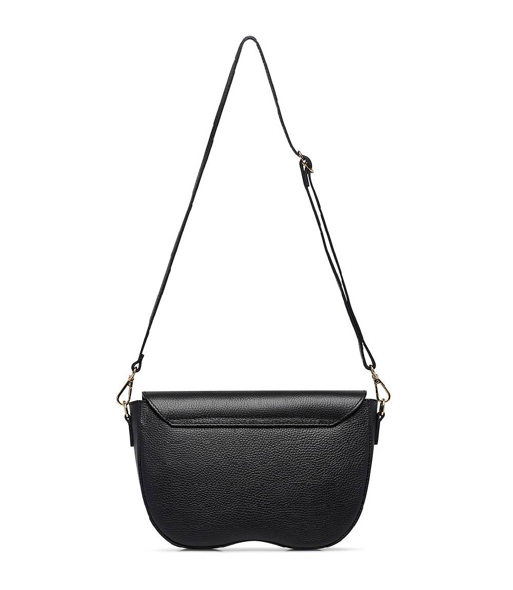 Loriblu Borsa a tracolla in pelle nera testurizzata Offerte esclusive