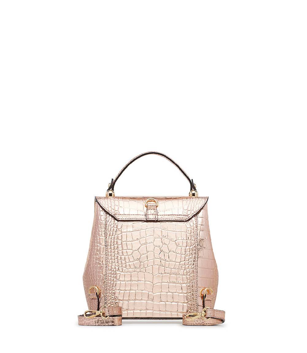 Loriblu Borsa a mano rosa in pelle laminata stampa cocco Lightning offer
