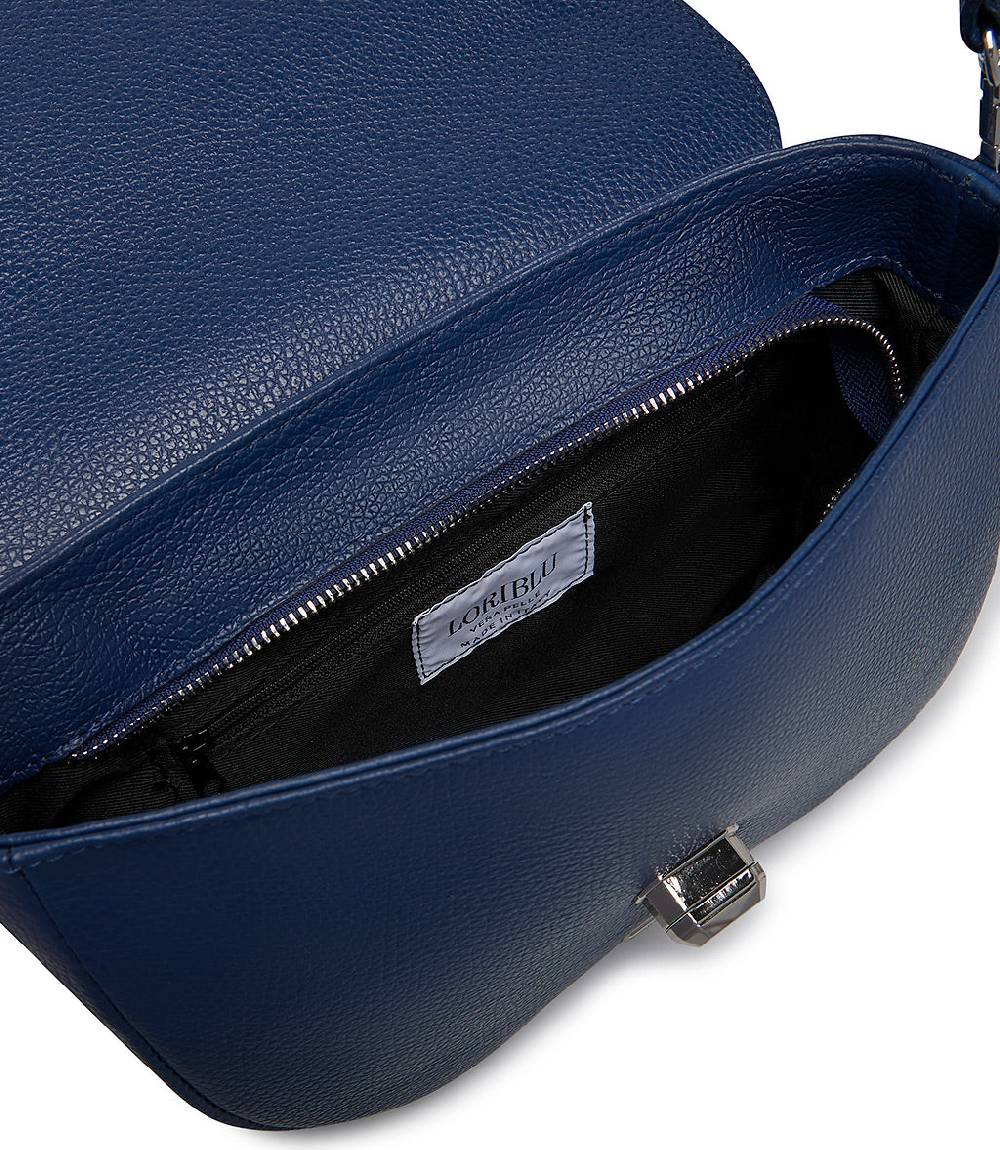 Loriblu Borsa a tracolla in pelle blu testurizzata Bestseller