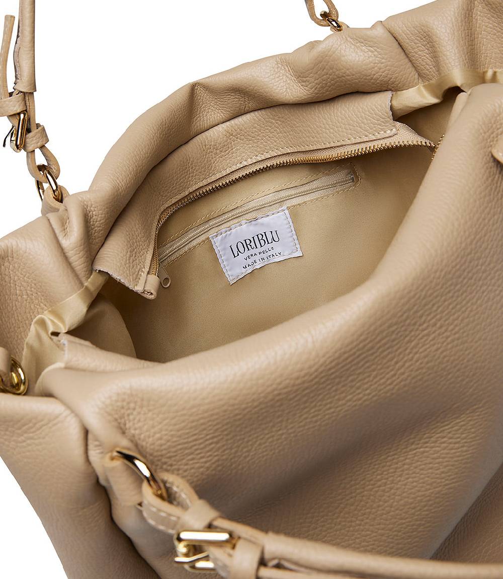 Loriblu Borsa beige in pelle martellata Comprane uno, ottenene uno gratis