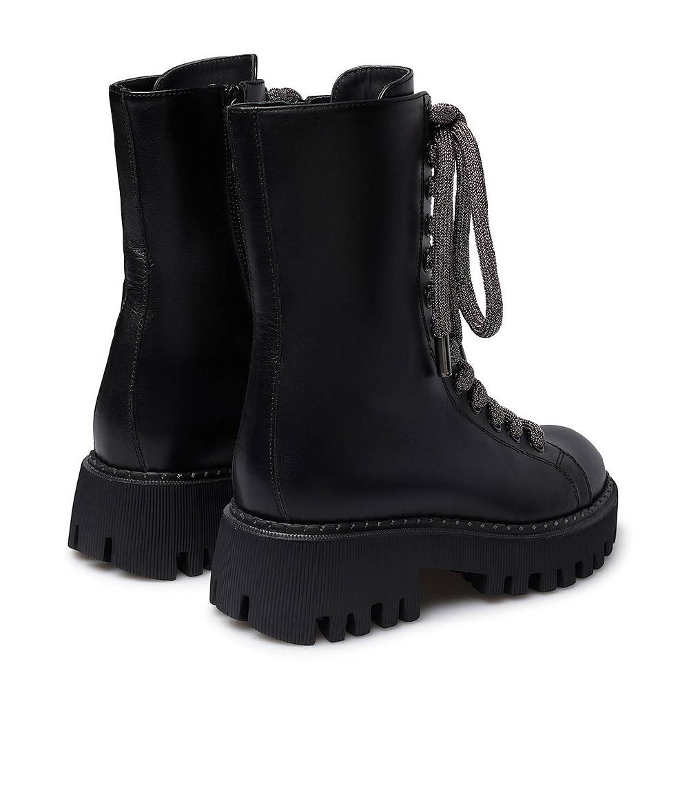 Loriblu Anfibi in pelle nera Rilascio limitato