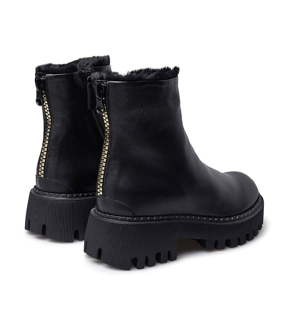 Loriblu Stivaletto in vitello nero con fodera montone Latest stili
