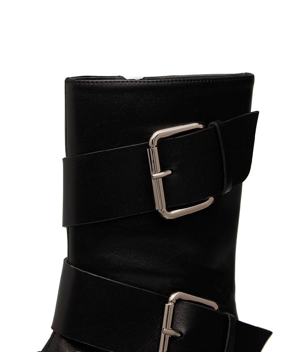 Loriblu Stivaletto in vitello nero con cinturini Fino al 55% di sconto