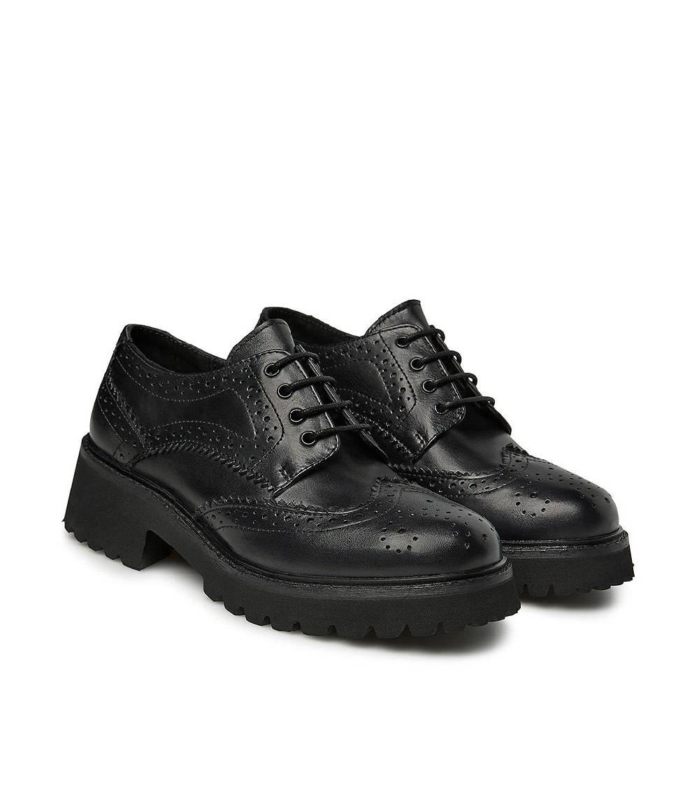 Loriblu Derby brogue in vitello nero Solo un giorno rimasto