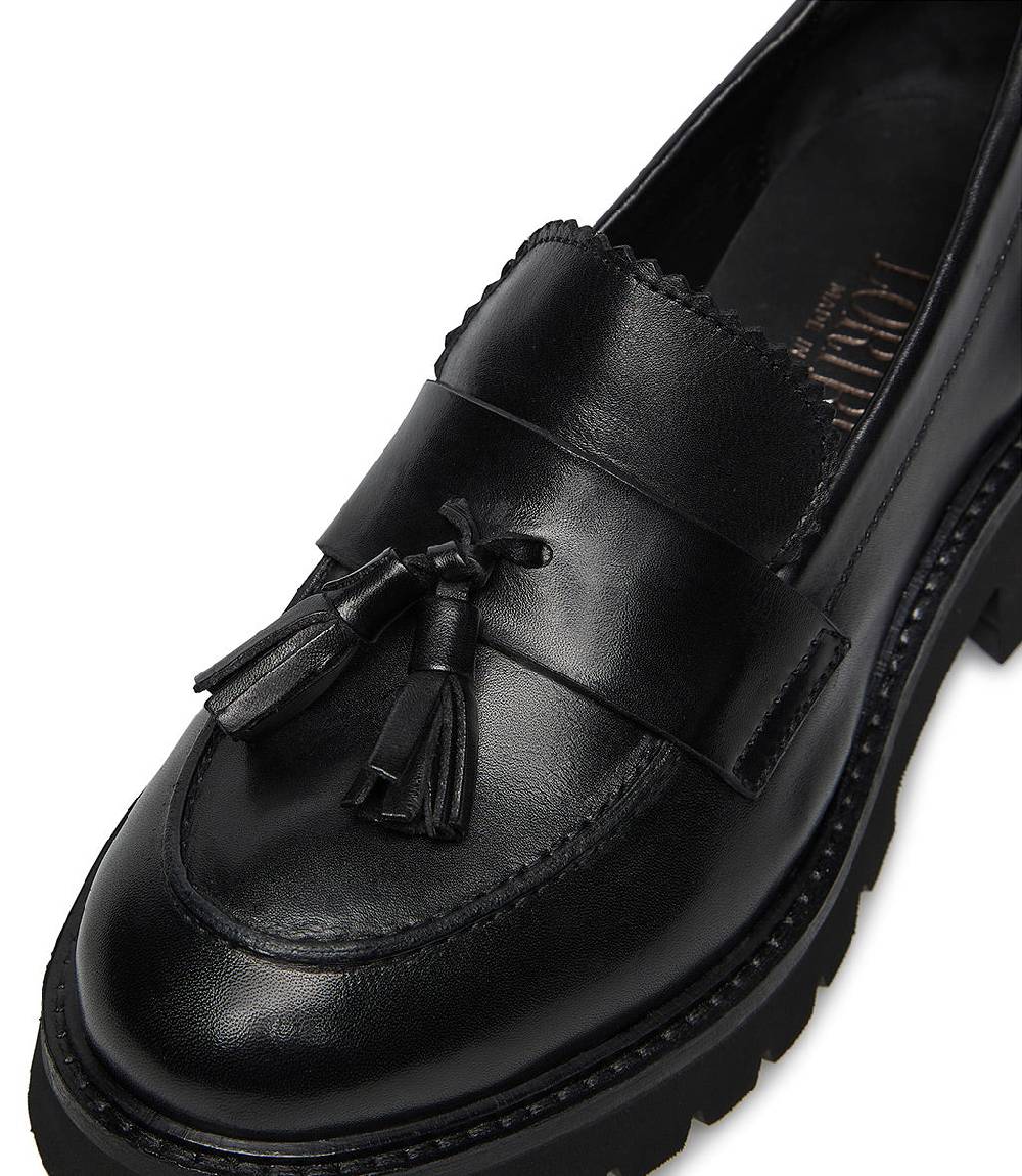 Loriblu Mocassini in nappa nera con nappine Super sconto