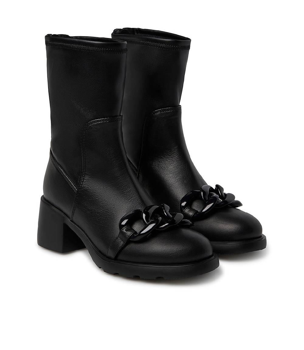 Loriblu Stivaletto in nappa nera con accessorio Sconti questo mese