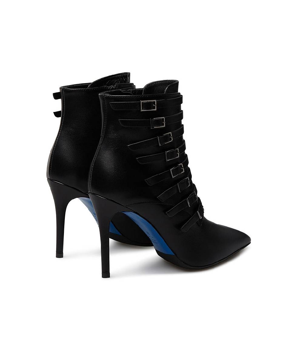 Loriblu Stivaletto in nappa nera con cinturini Italia