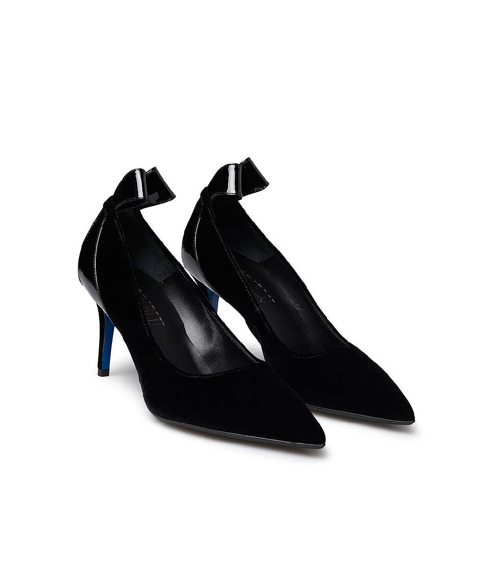 Loriblu Décolleté in velluto e vernice nera Spedizione Gratuita