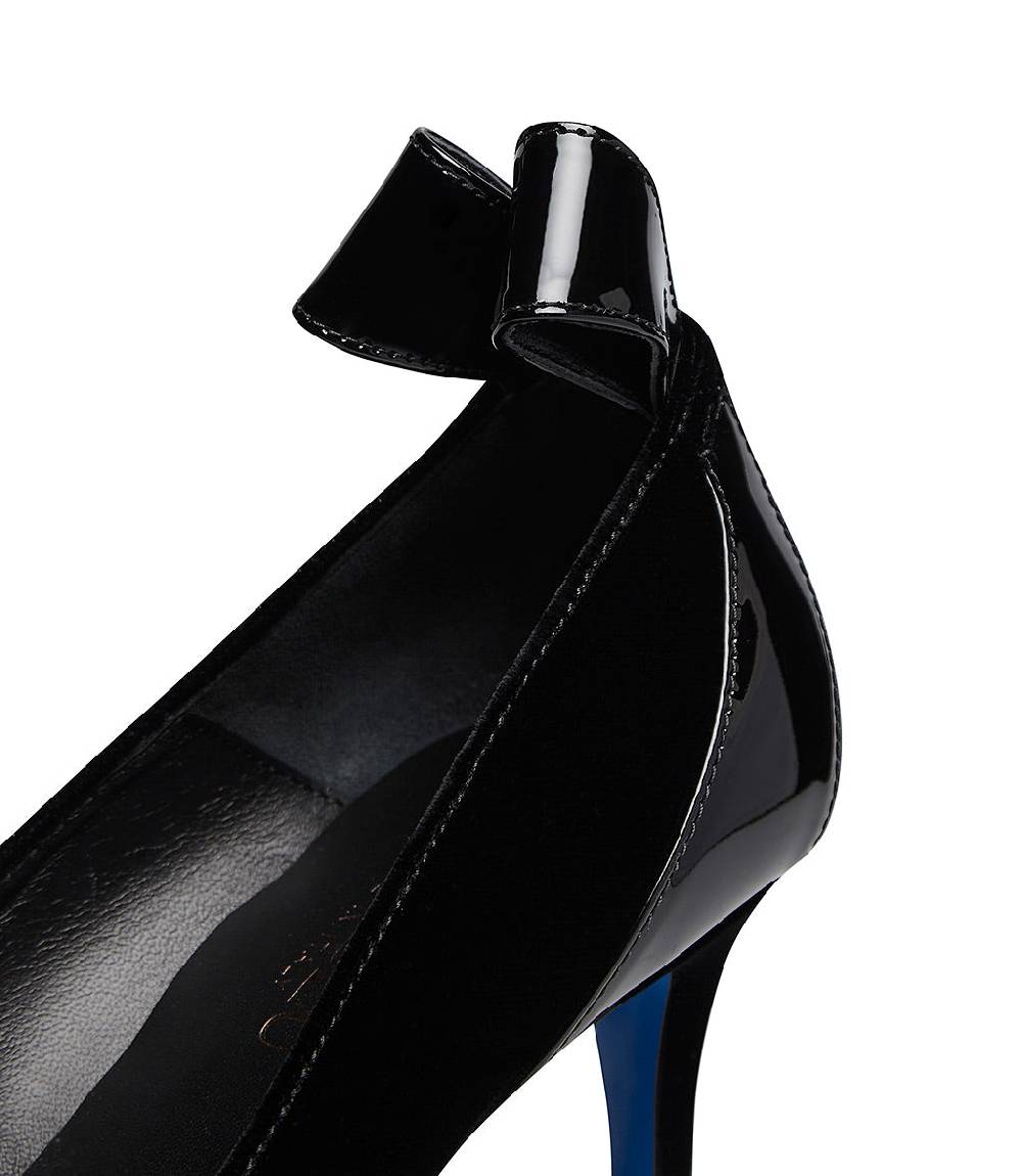 Loriblu Décolleté in velluto e vernice nera Spedizione Gratuita