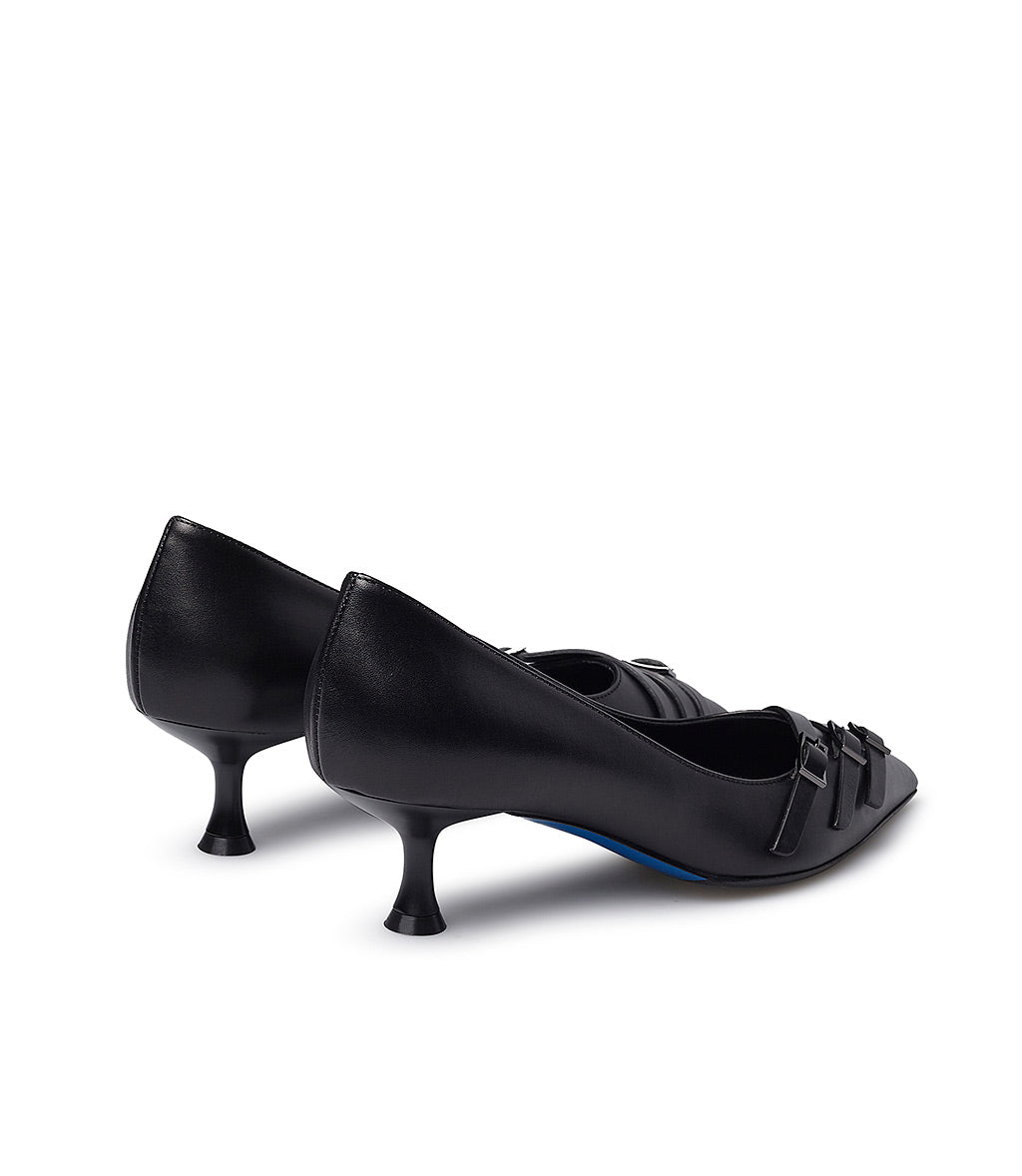 Loriblu Décolleté in nappa nera con cinturini Vendita Calda