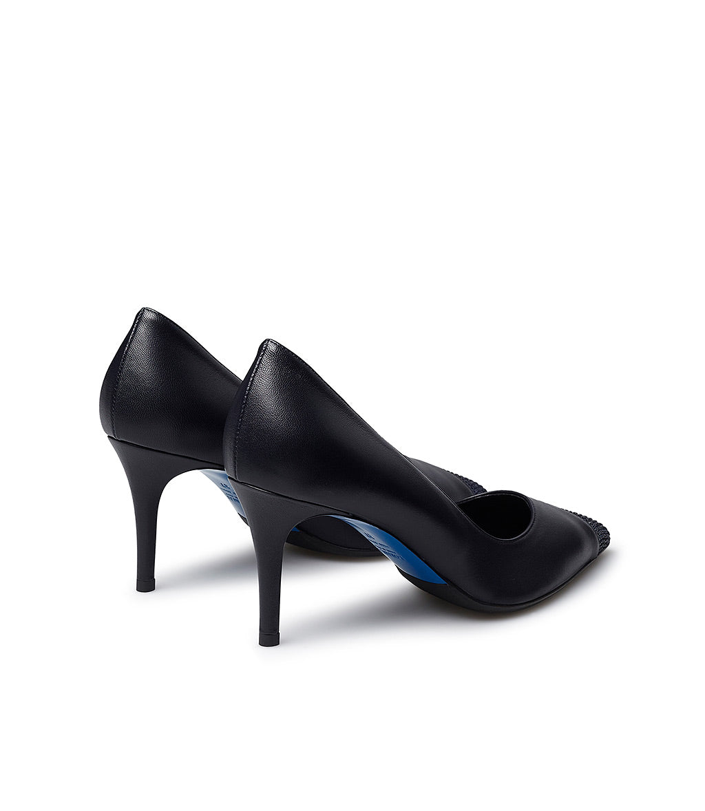 Loriblu Décolleté in nappa blu con cristalli Nuova