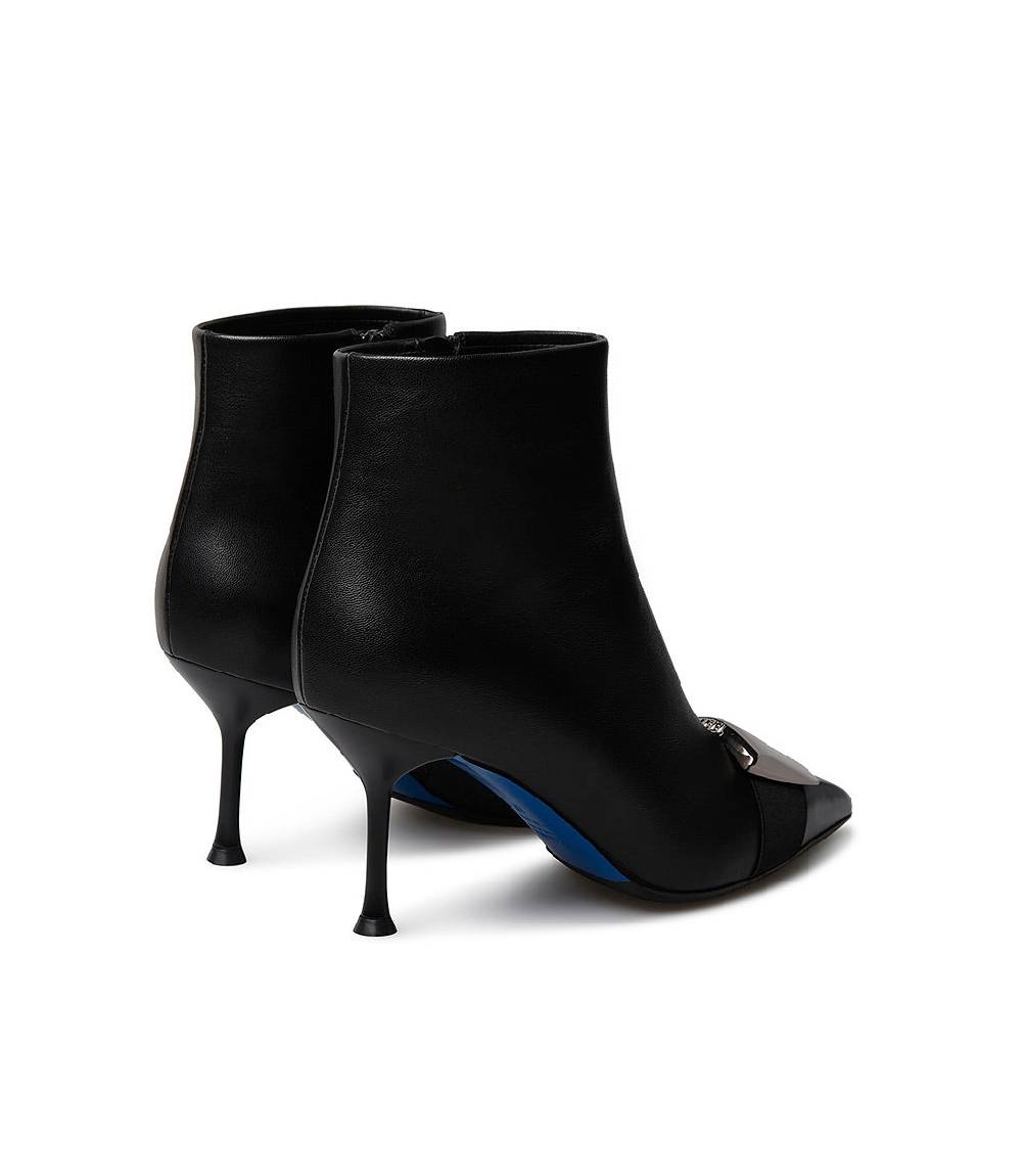 Loriblu Stivaletto in nappa nera con placca Logo metal Sconto di tempo limitato