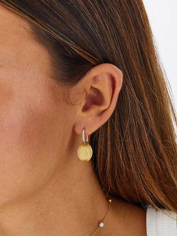 Nanis Orecchino "CILIEGINA" con boule pendente in oro e dettagli in diamanti – Nanis Italian Jewels Nuova