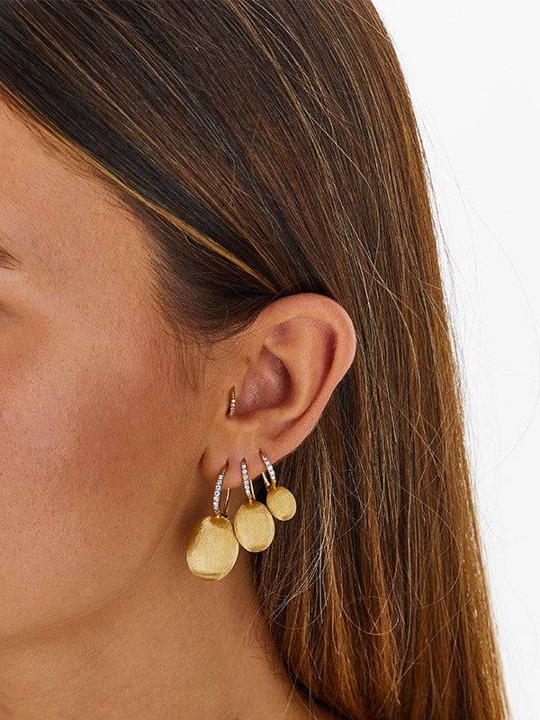 Nanis Orecchino "CILIEGINA" con boule pendente in oro e dettagli in diamanti – Nanis Italian Jewels Nuova