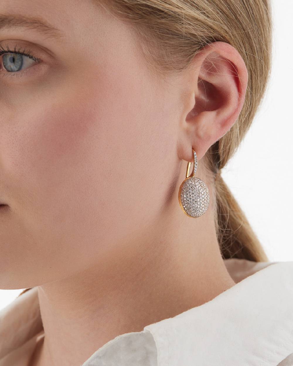 Nanis Orecchini "CILIEGINE" con boules pendenti in oro e diamanti (grandi) – Nanis Italian Jewels Moda