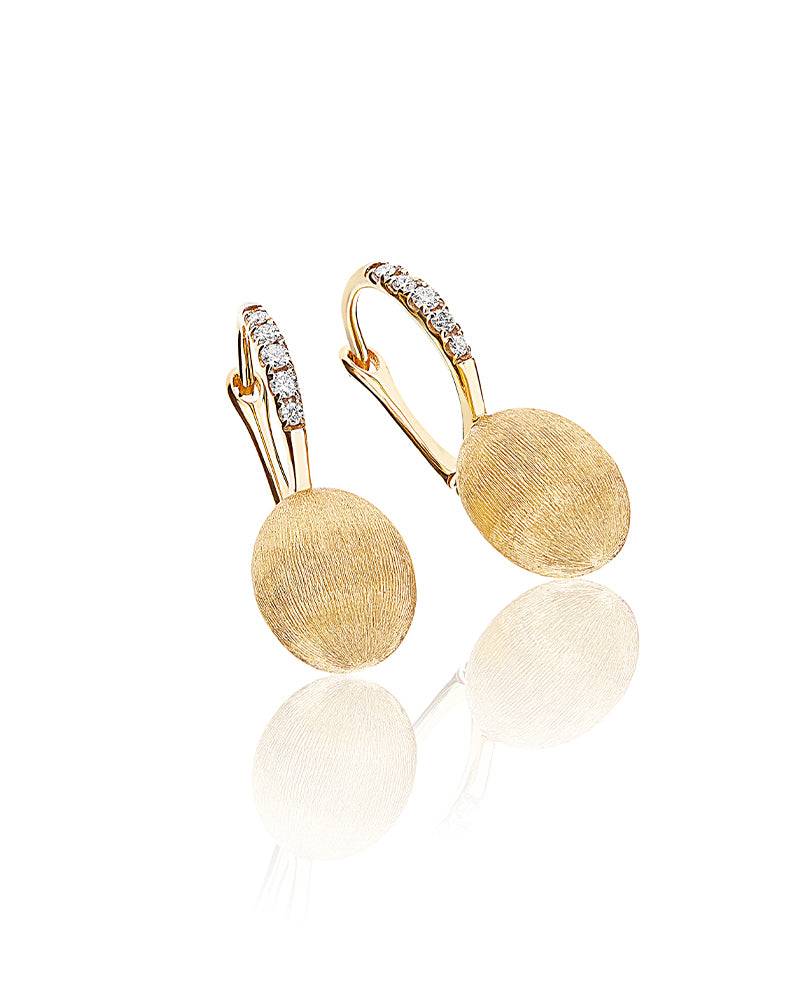 Nanis Orecchini "CILIEGINE" con boules pendenti in oro e dettagli in diamant – Nanis Italian Jewels Italy