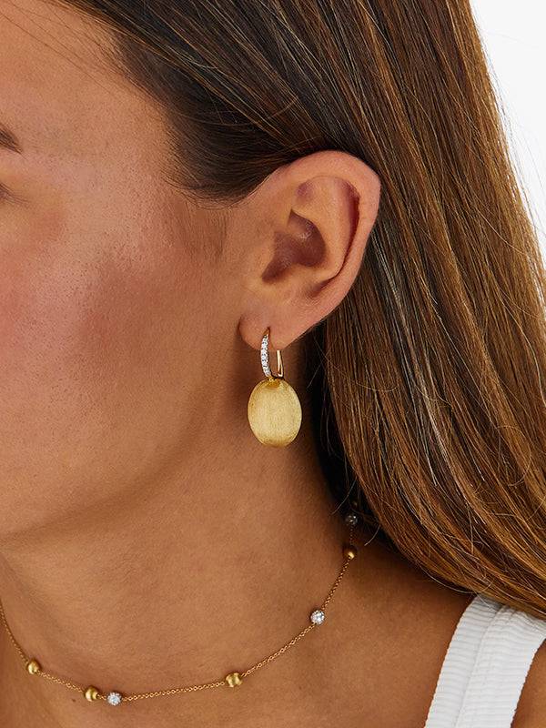 Nanis Orecchino "CILIEGINA" con boule pendente in oro e dettagli di diamanti – Nanis Italian Jewels Italia