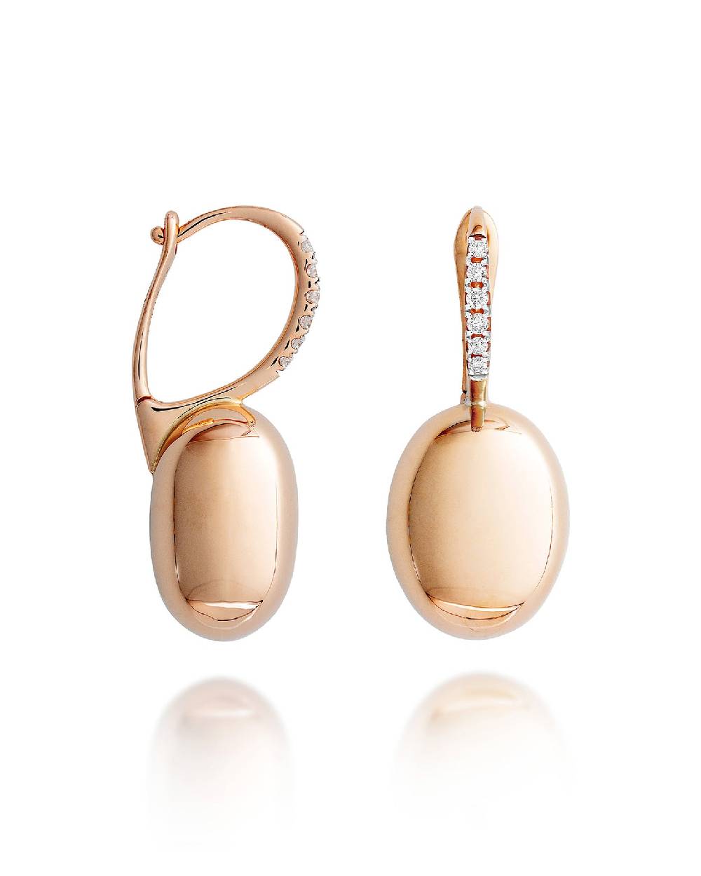 Nanis Orecchini "CILIEGINE" con boules in oro rosa e dettagli di diamanti (m – Nanis Italian Jewels Spedizione Gratuita