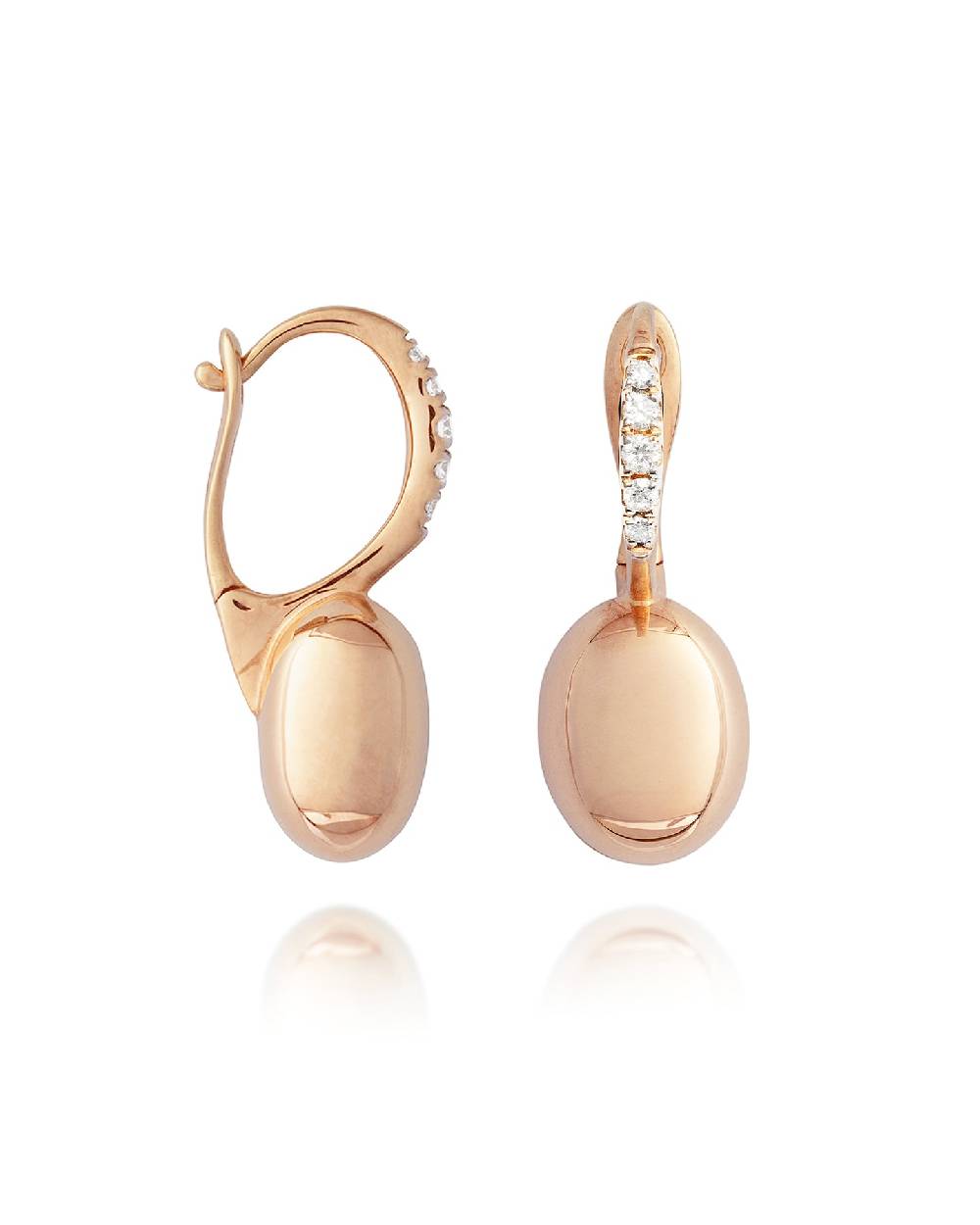 Nanis Orecchini "CILIEGINE" con boules in oro rosa e dettagli di diamanti (p – Nanis Italian Jewels Pezzi Unici