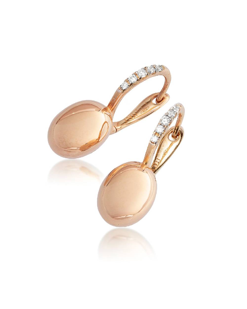 Nanis Orecchini "CILIEGINE" con boules in oro rosa e dettagli di diamanti (p – Nanis Italian Jewels Pezzi Unici